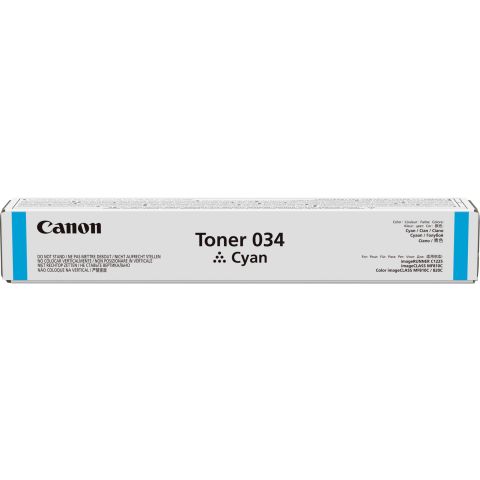 Canon 034-C, Toner Cartridge Cyan, imageCLASS MF810Cdn, MF820Cdn, IR C1225- Original