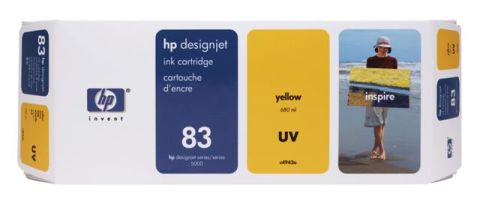 HP C4943A, No.83 Ink Cartridge Yellow, DesignJet 5000, 5500- Original