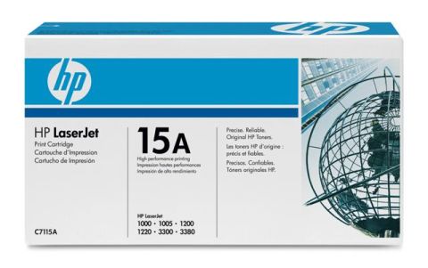 HP C7115A, Toner Cartridge Black, 1005, 1200, 1220, 3080, 3320, 3330, 3380- Original