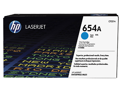 HP CF331A, 654A, Toner Cartridge Cyan, M651dn, M651n, M651xh- Original