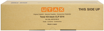 UTAX  4431610010, Toner Cartridge- Black, CLP 3316- Original