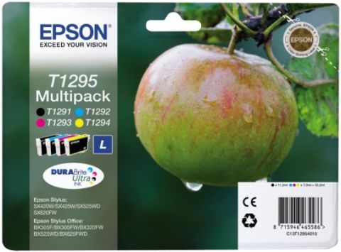 Epson T1295 Ink Cartridge - HC Black +3 Colour Multipack Genuine