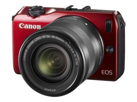 Canon EOS M Red Compact System Camera + 18-55mm lens