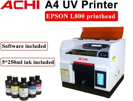 ACHI A4-18, A4 UV Printer Epson L800 Print Head UV INK Flatbed Printer For Phone case Card 
