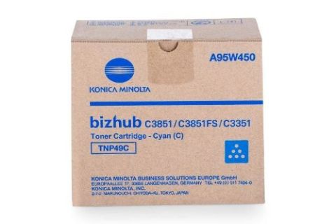 Konica Minolta A95W450, Toner Cartridge Cyan, Bizhub C3351, C3851, C3851fs- Original