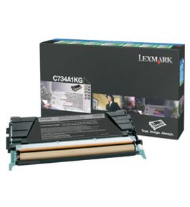 Lexmark C734A1KG, Return Program Toner Cartridge Black, C734, C736, X736, X738- Original 