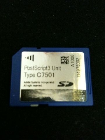Ricoh PostScript Unit Type C7501 PS3 Card, C6501, MP C7501 