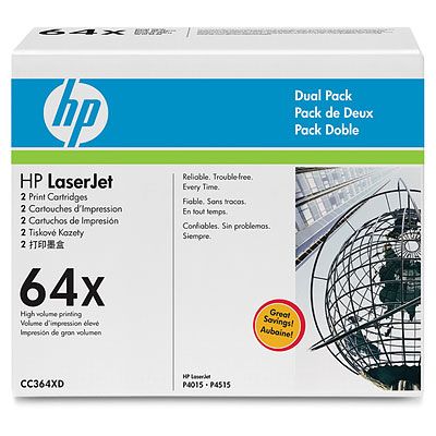 HP CC364XD Toner Cartridge- HC Black Multipack, 64X P4015, P4515 Genuine 