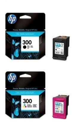 HP CN637EE, 300, Ink Cartridge Black and Tri-Color, DeskJet D1660, D2660, PhotoSmart C4680, C4780- Original