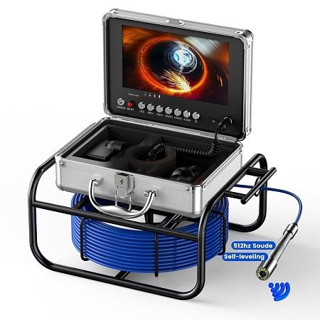 Comstex F951DC, 9 In Self-Leveling Sewer Camera 3m/100ft Pipe Inspection Camera 