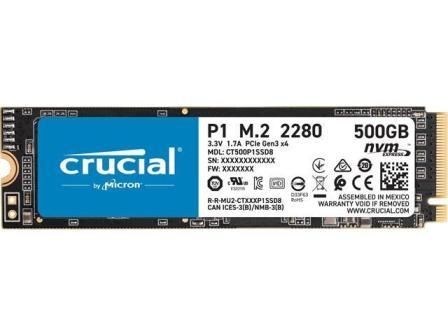 Crucial CT500P1SSD8, P1 M.2 500 GB PCI Express 3.0 NVMe