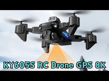 DIXSG KY605S RC Drone 8K Professinal Three Camera GPS Optical Flow Four-Way Obstacle Avoidance Electric Adjustable Lens Quadcopter
