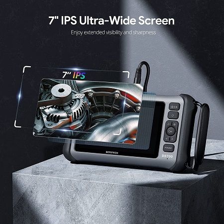 DEPSTECH DS700TL, 1080P Endoscope Camera with Mic Speaker Triple Lens 7.9mm 7inch Screen Borescppe Industry Endoscopic for Cars DS700