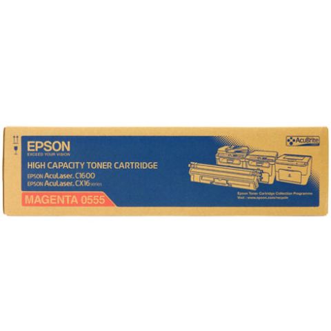 Epson C13S050555, Toner Cartridge HC Magenta, C1600, CX16- Original