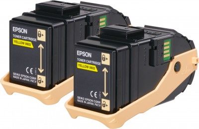 Epson C13S050606, Toner Cartridge Yellow Twin Pack, AcuLaser C9300- Original