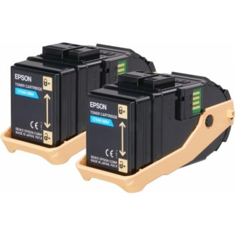 Epson C13S050608, Toner Cartridge Cyan Twin Pack, AcuLaser C9300- Original