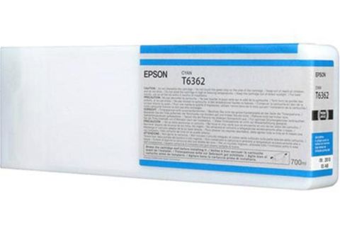Epson C13T636200, T6362 Ink Cartridge HC Cyan 700ml, Stylus Pro 7700, 7890, 7900, 9700-  Original