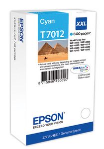 Epson C13T70124010, Ink Cartridge Extra HC Cyan, WP 4095, 4595, 4015, 4515, T7012 XXL- Original