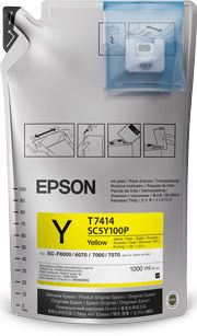 Epson C13T741400, 6 Packs, Ultrachrome DS High Density Ink Cartridge Yellow, SC-F6200, F7200, F9200, F9300- Original