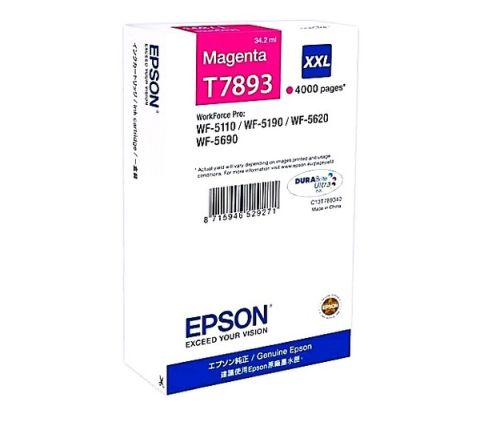 Epson C13T789340, Ink Cartridge Extra HC Magenta, WorkForce Pro WF-5110, 5190, 5620, 5690- Original