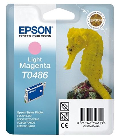 Epson T0486, Ink Cartridge Light Magenta, C13T04864010, Stylus Photo R200, R220, R300, R320- Original