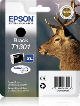Epson T1301, Extra HC Ink Cartridge Black, Stylus SX525WD, BX305F, BX625FWD- Original