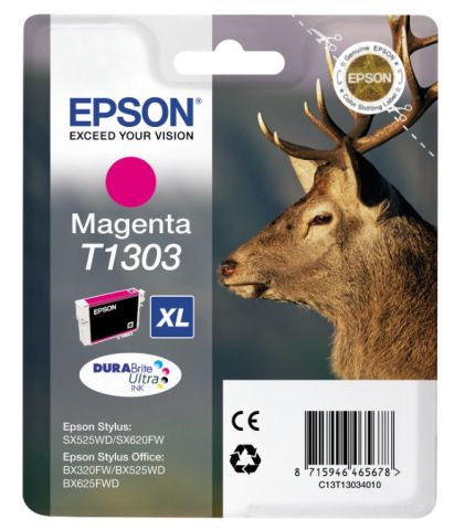 Epson T1303, Extra HC Ink Cartridge Magenta, Stylus SX525WD, BX305F, BX625FWD- Original