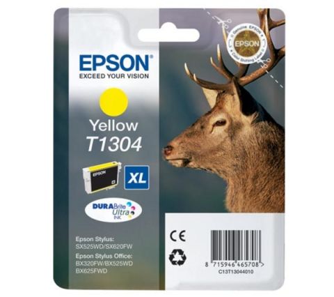 Epson T1304, Extra HC Ink Cartridge Yellow, Stylus SX525WD, BX305F, BX625FWD- Original