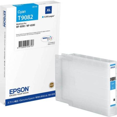 Epson T9082, Toner Cartridge HC Cyan, WorkForce Pro WF-6090, WF-6590- Original