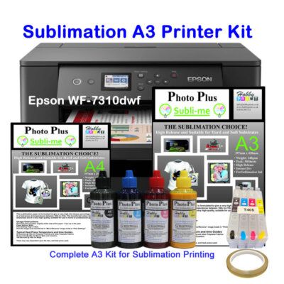 Epson WF-7310, A3 Sublimation Printer Bundle and HobbyPrint Sublimation Conv Kit