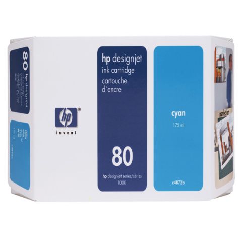 HP C4846A, No.80 Ink Cartridge- HC Cyan, Designjet 1050, 1055- Original