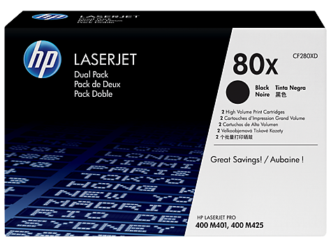 HP CF280XD, Toner Cartridge Black Twin Pack, LaserJet Pro 400 M401, M425- Original