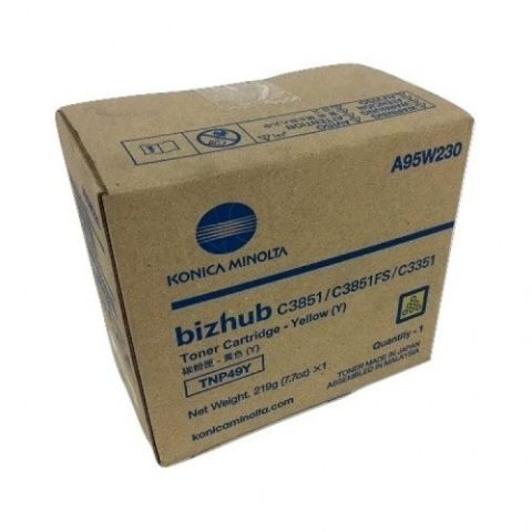 Konica Minolta TNP49Y, Toner Cartridge Yellow, Bizhub C3351, C3851, C3851fs- Original