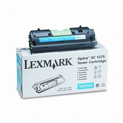 Lexmark 1361752 Toner Cartridge, Optra SC1275, SC4050 - Cyan Genuine
