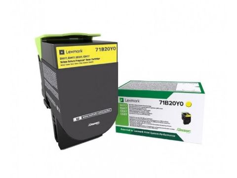 Lexmark 71B20Y0, Return Program Toner Cartridge Yellow, CS317, CS417, CX517- Original