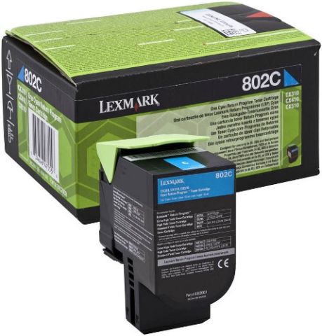 Lexmark 80C20C0, Return Program Toner Cartridge Cyan, CX310, CX410, CX510- Original