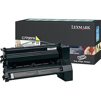 Lexmark C7700YH, Return Program HC Toner Cartridge Yellow, C770, C772, C722- Original