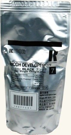Ricoh 887748 Developer Black, Type 7, 550, 650 - Genuine