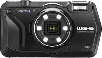 Ricoh WG-6, Black Waterproof Camera 20MP Higher Resolution Images 3-inch LCD
