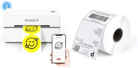 MUNBYN RW403B, Bluetooth Thermal Label Printer for 4x6 Shipping Labels-White