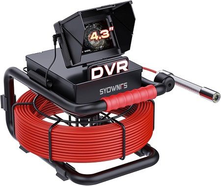 Sewer 100Ft/30M 4.3" Pipe Inspection Camera with 16G DVR IP68 Waterproof