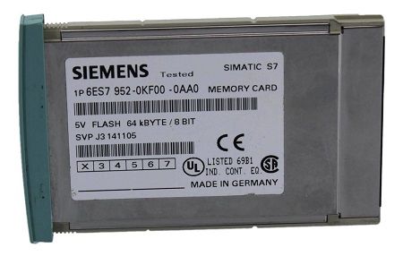 Siemens 6ES7952-0KF00-0AA0, S7, memory card for S7-400, long design, 5V Flash EPROM, 64 Kbyte