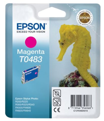 Epson T0483, Ink Cartridge Magenta, C13T04834010, Stylus Photo R200, R220, R300, R320- Original 