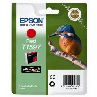 Epson C13T15974010, T1597, Ink Cartridge Red, Stylus Photo R2000- Original