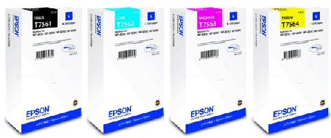 Epson T7561, T7562, T7563, T7564, Ink Cartridge Value Pack, WF8010, 8090, 8510, 8590- Original