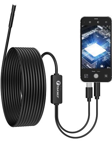 USB Type C, Endoscope Borescope Snake Inspection Camera, 3 in 1 for Phone Android