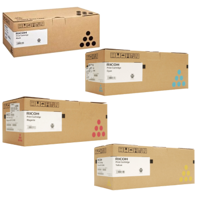 Ricoh 407543, 407544, 407545, 407546, Toner Cartridge Value Pack, SP C240, C250- Original