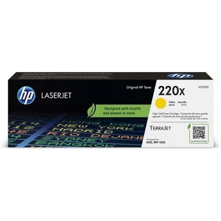 HP W2202X, 220X, Toner Cartridge HC Yellow, Laserjet Pro 4202, 4302- Original