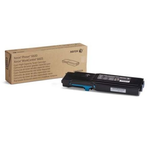 Xerox 106R02229, Toner Cartridge HC Cyan, Phaser 6600, WorkCentre 6605- Original
