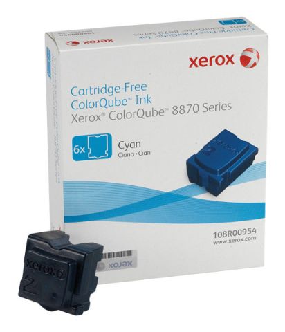 Xerox 108R00954 Solid Ink Sticks, ColorQube 8870 - 6X Cyan Genuine